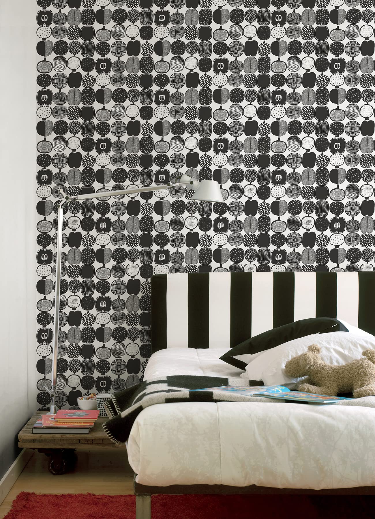 MARIMEKKO Black & White Kompotti Peel & Stick Wallpaper (Pack of 2) - Image 4