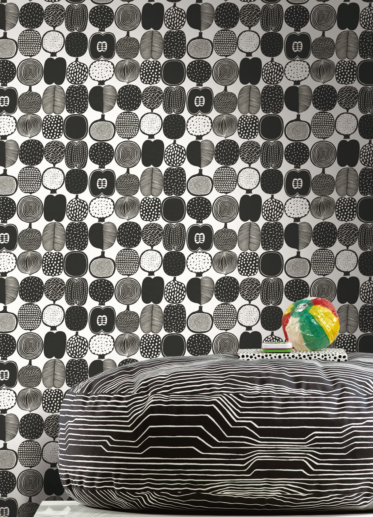 MARIMEKKO Black & White Kompotti Peel & Stick Wallpaper (Pack of 2) - Image 5