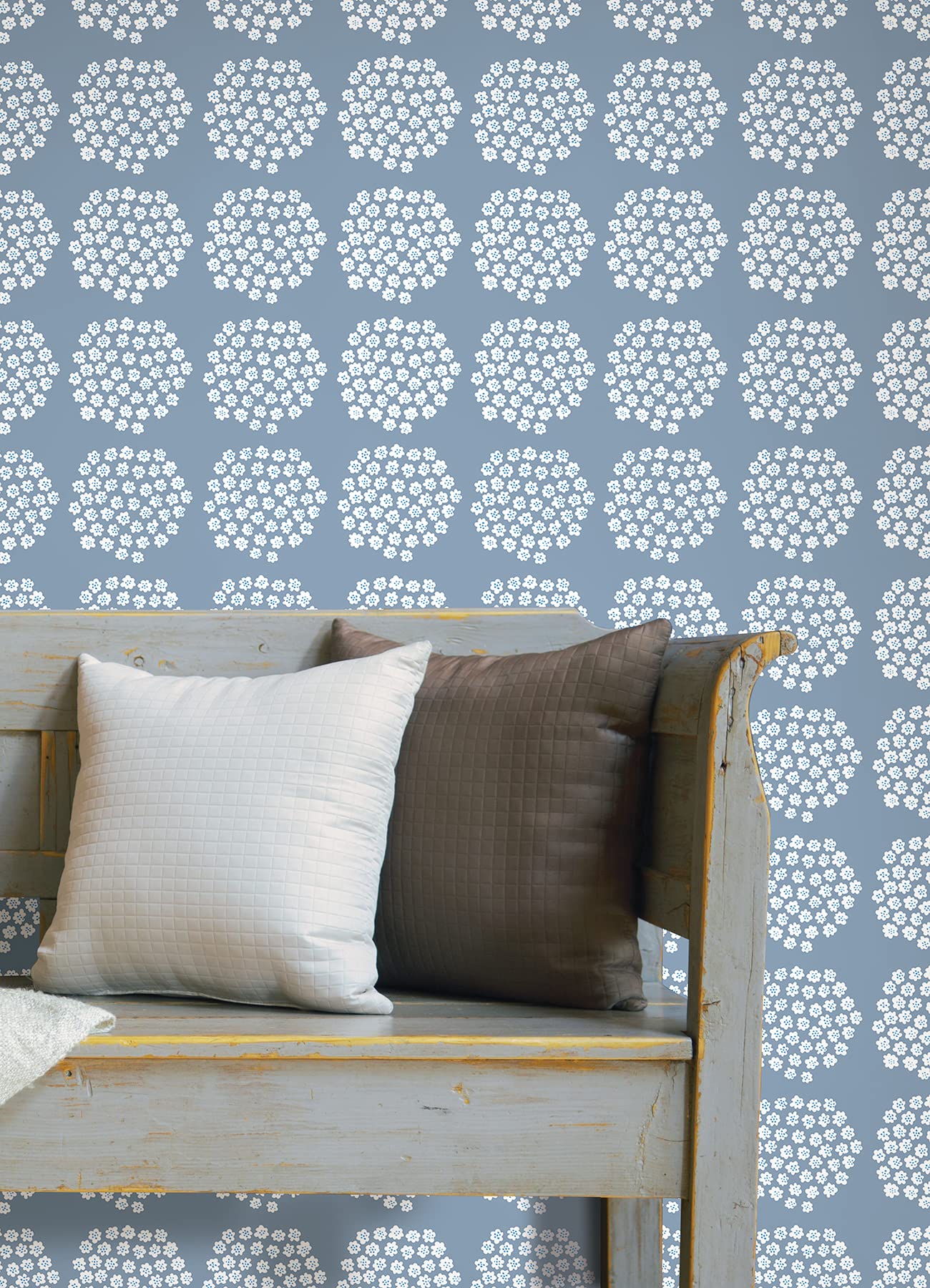 MARIMEKKO Blue Puketti Peel & Stick Wallpaper - Image 3