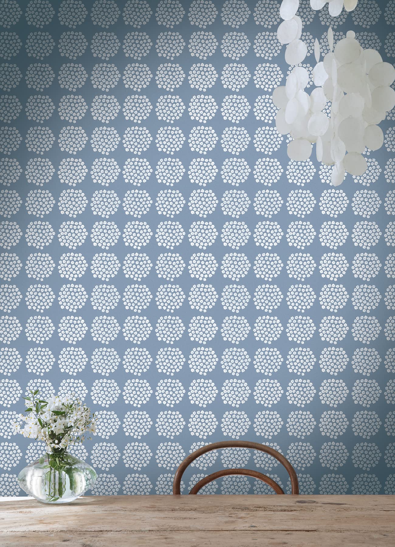 MARIMEKKO Blue Puketti Peel & Stick Wallpaper - Image 5