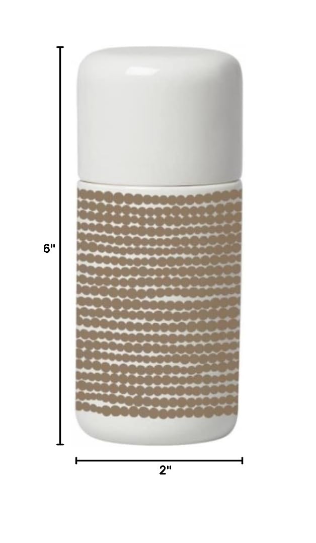 MARIMEKKO Oiva Räsymatto Stoneware Spice Grinder (White & Beige) — Refine Your Kitchen Décor with Our Iconic White Stoneware — Perfect Spice Grinder for Kitchen — Fine Grinder for Spices (2"W x 6"H) - Image 3