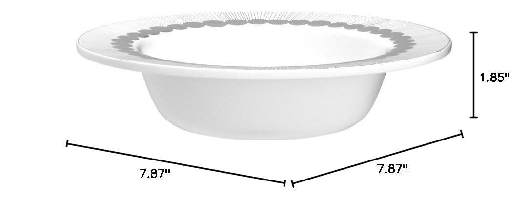 MARIMEKKO Oiva Siirtolapuutarha Deep Dinner Plate — Refine Your Kitchen Décor with Our Iconic White Stoneware — Stylish Pasta Bowls with Rim to Elevate Your Dining Experience (8”/8.8 oz) - Image 6
