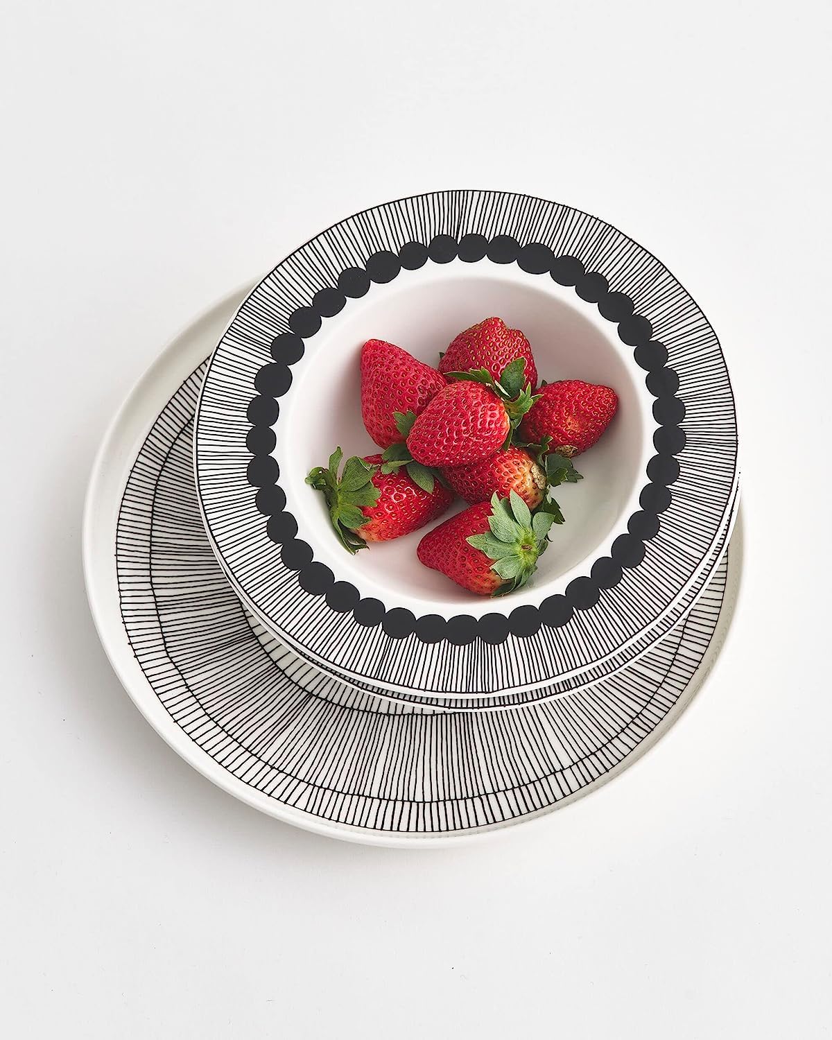 MARIMEKKO Oiva Siirtolapuutarha Dinner Plate — Refine Your Kitchen Décor with Our Iconic Black & White Stoneware — Stylish White Porcelain Dinner Plates to Elevate Your Dining Experience (10”) - Image 3