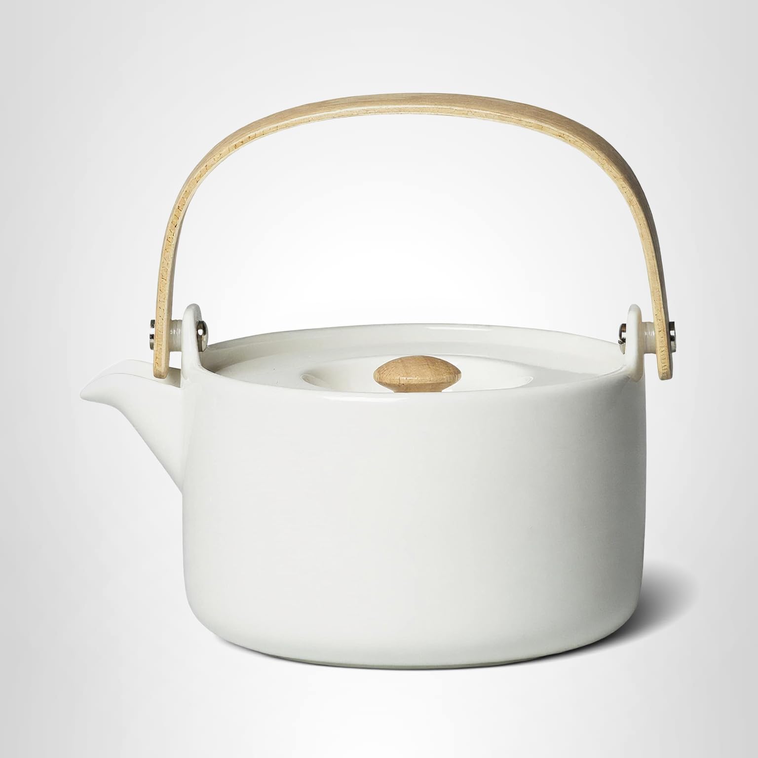 MARIMEKKO Oiva Stoneware Teapot — Refine Your Kitchen Décor with Our Iconic White Stoneware — Stylish & Classic Ceramic Teapot with Tea Infuser Lid (26.63 oz) - Image 5