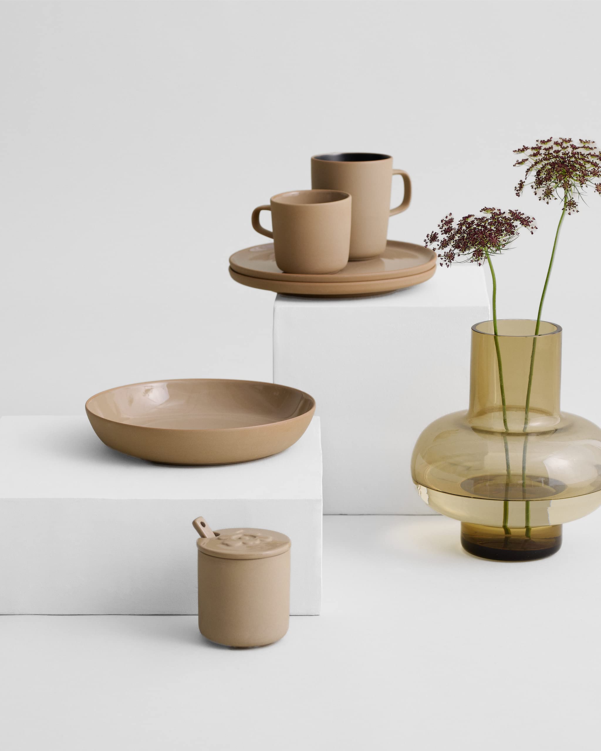 MARIMEKKO Umpu Glass Flower Vase (Color Clay) – Upgrade Your Home Decor with Our Modern Vases for Centerpieces – Stylish Medium Glass Vases for Flowers (7" L x 7" W) - Image 4