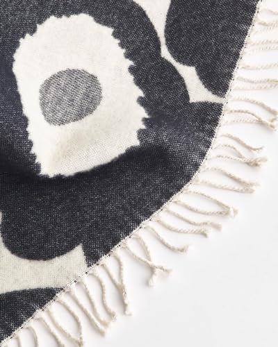 MARIMEKKO Unikko Blanket 130 x 180 cm, Anthracite/Ecru, Wool/Cotton - Image 5
