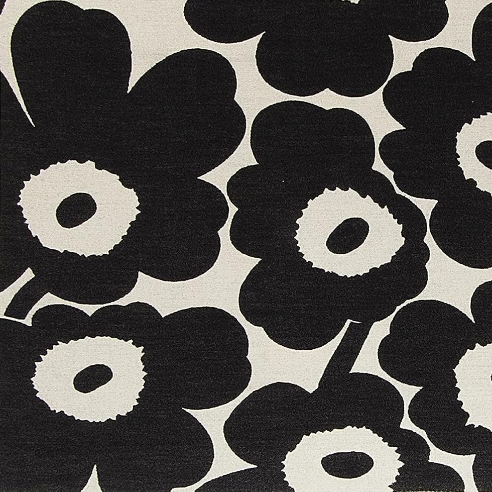 MARIMEKKO Unikko Blanket 130 x 180 cm, Anthracite/Ecru, Wool/Cotton - Image 7